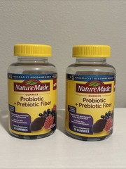 X2 Nature Made Probiotic + Prebiotic Fiber Gummies Supplement SEALED 4/2027