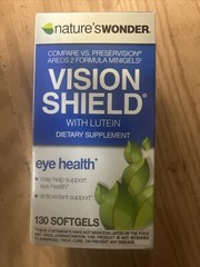 Nature’s Wonder Vision Shield Lutein Eye Healh Dietary Supplement 130 Softgels
