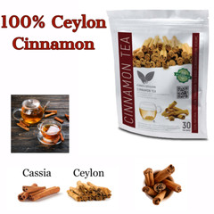 Natural Premium Ceylon Organic Cinnamon Tea bags Herbal drink 65g -balance sugar