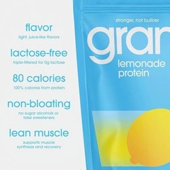 Gramms Lemon Flavor GrassFed Clear Whey Isolate Protein Powder pure protein