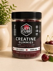 LETS CUBE Nutrition Germany Creatine 6000mg 120 Cherry Gummies L-Taurine + B12
