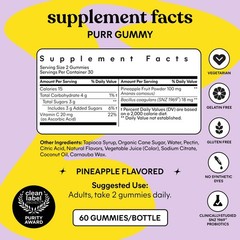 Lemme Purr Vaginal Probiotic Gummies, 30 Count, Pineapple Flavor, Womens Health