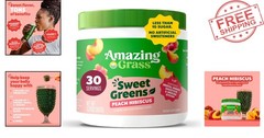 Nourishing Peach Hibiscus Greens Powder with Digestive Enzymes – 30 Servings