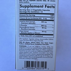 Sleep & Stress Support, 30 Veggie Capsules- Melatonin, Gluten, Wheat Exp. 2/26+