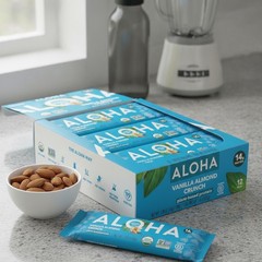 12 Count Organic Vanilla Almond Crunch Protein Bars, 1.98 oz, High Fiber