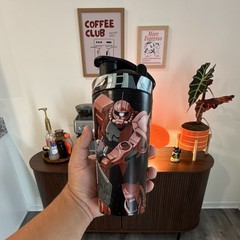 G FUEL Gundam Anime 24 fl oz Shaker Bottle, Stainless Steel, Black