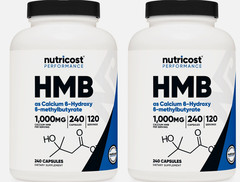 2 PACK – Nutricost HMB (Beta-Hydroxy Beta-Methylbutyric) 1000mg, 240 Caps Each