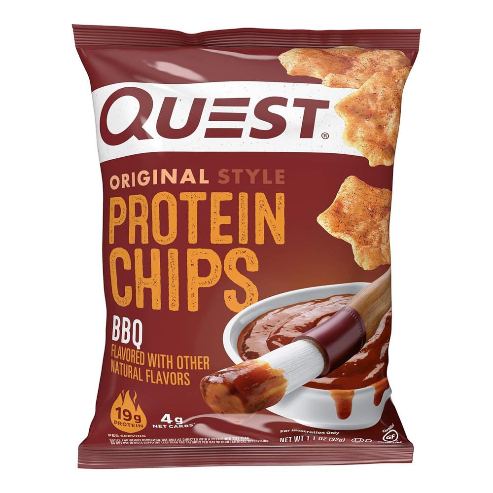 Quest Nutrition BBQ Protein Chips, 19G Protein, 4G Net Carb, Low Carb, Gluten Fr