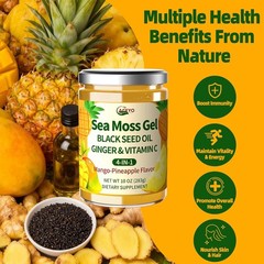ACEYO Sea Moss Gel 4-in-1 Mango Pineapple Vegan Superfood 10oz