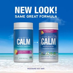 Natural Vitality CALM Raspberry Lemon Relaxing Magnesium Drink Mix 4oz28Servings