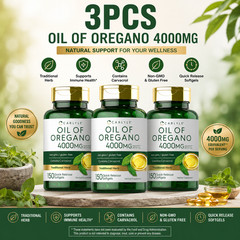 Oregano Oil 4000mg Supplement with Carvacrol 450 Softgels, Non-GMO & Gluten Free