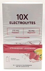 10X Health Electrolyte Drink Mix, 30 Packets, Strawberry Lemonade, Exp. 2/27