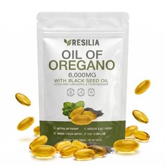 3X Resilia Oil of Oregano 6000mg with Black Seed Oil Softgels – 60 Capsules