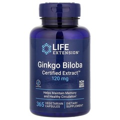 2 X Life Extension, Ginkgo Biloba, 120 mg, 365 Vegetarian Capsules