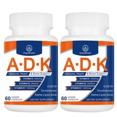 High Potency ADK Vitamin Supplement 20000 IU for Heart, Bone, Immune Health 120