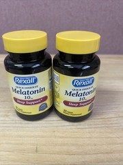 Rexall Melatonin 10mg – 30 Quick Dissolve Tablets ea. – Exp 8/27 Free Ship 2 Btl