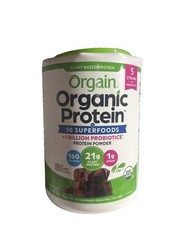 Orgain Organic Chocolate Plant Protein Powder Superfoods Probiotics 2.64lb Vegan