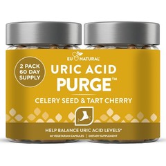 Eu Natural Purge Uric Acid Flush – Eat & Drink 60 Count (Pack of 2), Clear