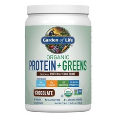 Garden of Life Organic Protein+Greens Plant Based Shake Powder Chocolate 19.4oz