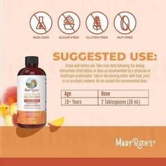 Mary Ruth’s Multivitamin + Hair Growth | 3 Pack | Peach Mango 15.22 oz brand…*