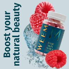 WEEM Hair Skin And Nails Gummies – Supports Healthy Hair – Vegan Biotin Vitamins
