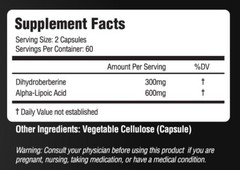 Refined Root Dihydroberberine 300mg & Alpha Lipoic Acid 600mg Dietary Supplement