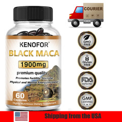 Organic Black Maca Capsules 1900 mg | Boost male energy, balance hormones