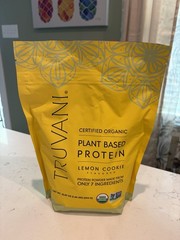 Truvani Lemon Cookie Protein Powder 23.07 Oz Organic Plant Based Expires 8/27