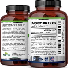 Extra Strength Citicoline, 500 mg per Serving, 100 Capsules, Superior CDP Ch…