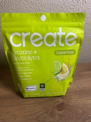Create Creatine + Electrolytes Daily Drink Mix Lemon Lime 11.2oz 30 Servings NEW