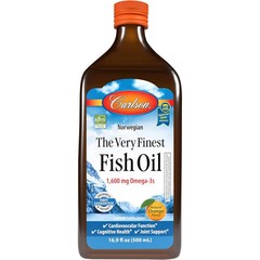 Carlson The Very Finest Fish Oil 1600mg Fish Oil Norwegian Orange, 16.9 Fl Oz
