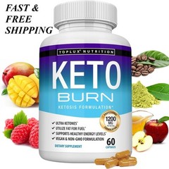 Toplux Nutrition Keto Burn 60 Caps 1200mg Ketosis Fat Burn Energy Support