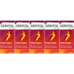 5 Pack Geritol Liquid High Potency Vitamin & Iron Supplement 12Oz Each