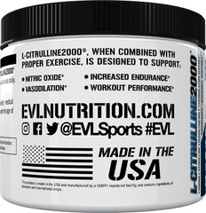 Evlution Nutrition L-Citrulline – Workout & Vasodilation Support – 100 Servings