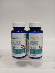 BIOVITALIA ORGANICS Plant Based Blood Builder 1000mg Iron 60ct Exp7/26 Two Pack