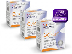 3 x Gelicart Trivance Hydrolyzed Collagen Powder 10g Sachets 90 Count USA New