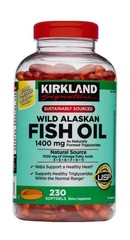 2 PACK-Kirkland Signature Wild Alaskan Fish Oil 1400 mg., 230 Softgels EXP 08/27