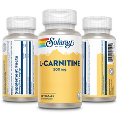 Solaray L-Carnitine 500 mg, Free Form Amino Acid, Lab Verified, GMP Facility,