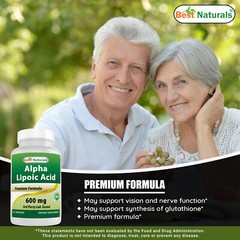 Best Naturals alpha lipoic acid 600 mg 60 capsules – ALA Powerful Antioxidant
