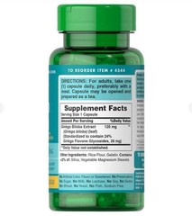 Ginkgo Biloba 120 mg 100 Capsules (2 Pack) Supports Healthy Brain Function
