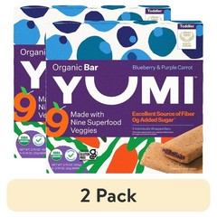 (2 pack) YUMI Organic Blueberry & Purple Carrot Toddler Snack Bars – 3.7oz/5ct