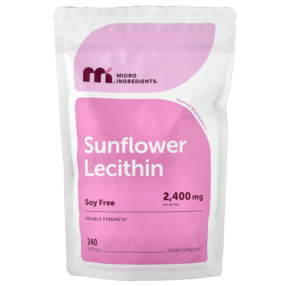 2 X Micro Ingredients, Sunflower Lecithin, 240 Softgels (800 mg per Softgel)