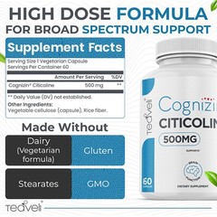 Cognizin Citicoline- 500mg CDP Choline Supplement 60 Servings