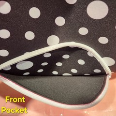 WEIGHT WATCHERS WW Neoprene Zipper Bag Organizer Case Tote: Black Pink Polka Dot