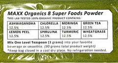 MAXX Organics 8 SUPER FOODS POWDER 90 Day Supply Compare to Athletic Greens AG1