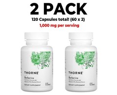 Tho rne, Berberine, 2 PACK, 1,000 mg per serving (500 mg per cap), 60 Capsules