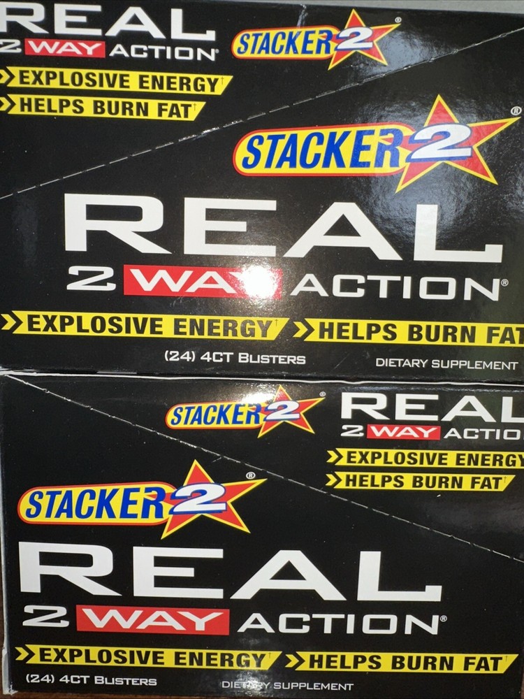 2 – 24ct Stacker REAL 2 Way Action Rapid Action Energy Weight Loss 48ct 192 Tabs