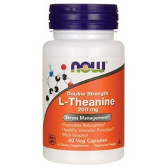 Now Foods, L-Theanine, Double Strength, 200 mg, 60 Cap Z650