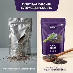 Farmley Chia Seeds 200g I Seeds for Eating | For Weight Management (Pack of 1)