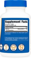 Nutricost Vitamin D3 2000 iu Softgels, 240 Softgels – Non-GMO & Gluten Free